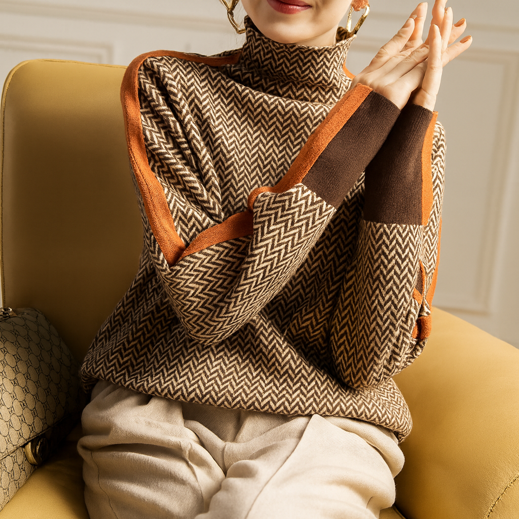 Verena™ | Cuello Alto Rayas Couture