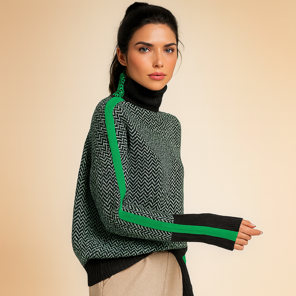 Verena™ | Cuello Alto Rayas Couture