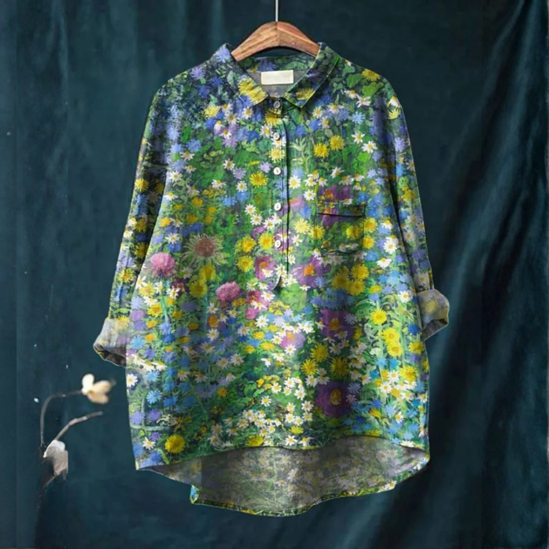 Donatella – Camisa de lino estampada