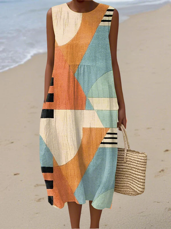 Iris™ | Vestido midi geométrico