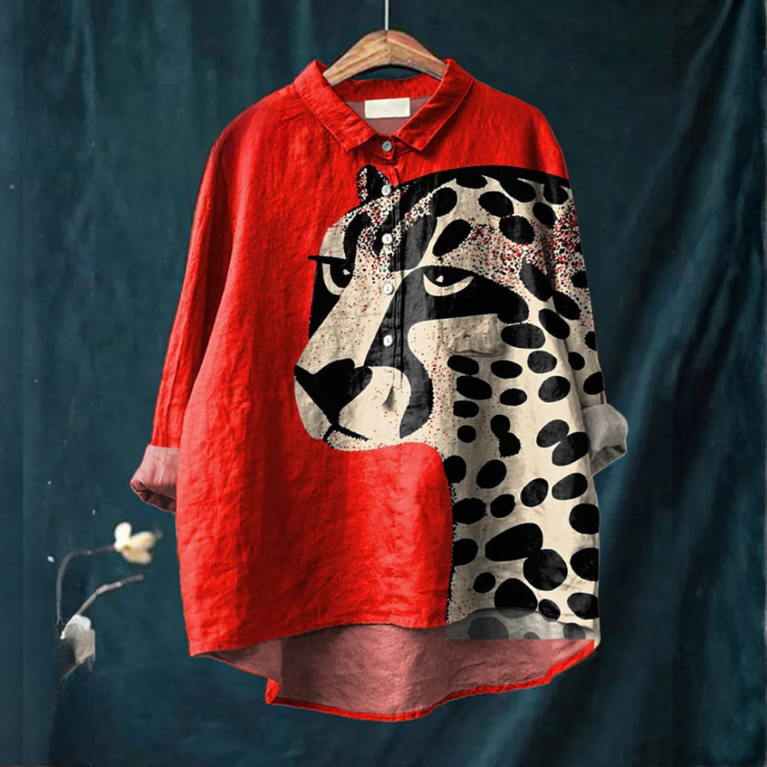 Ornella – Camisa de lino con estampado