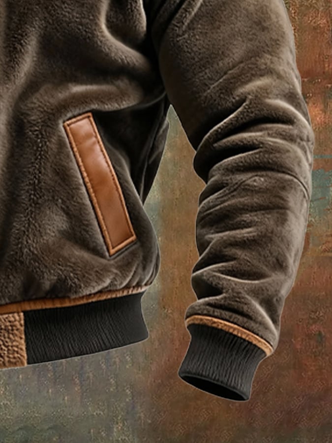 ADAM™ | Chaqueta cálida de satén y cuero con forro polar