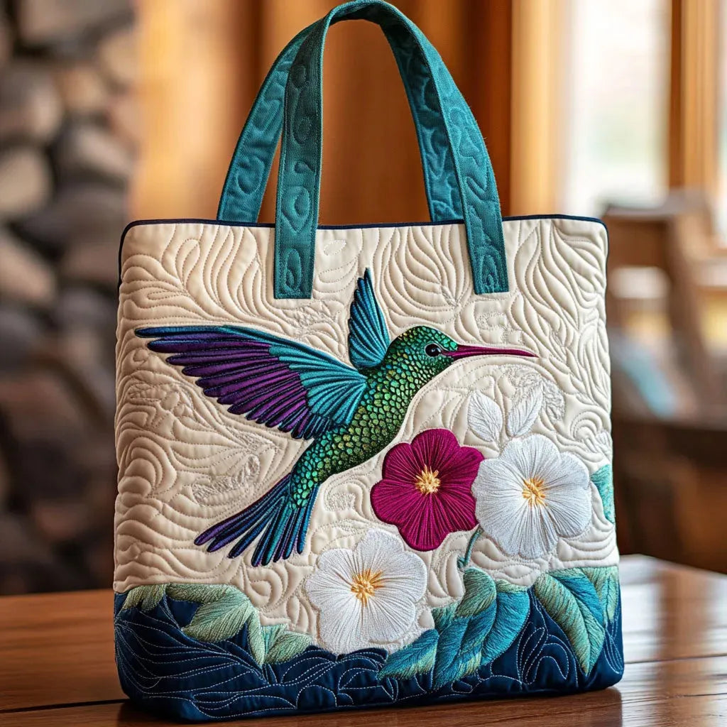 Bolso acolchado de flor blanca