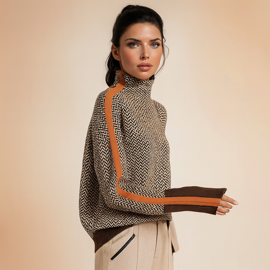 Verena™ | Cuello Alto Rayas Couture