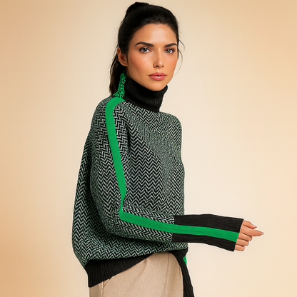 Verena™ | Cuello Alto Rayas Couture