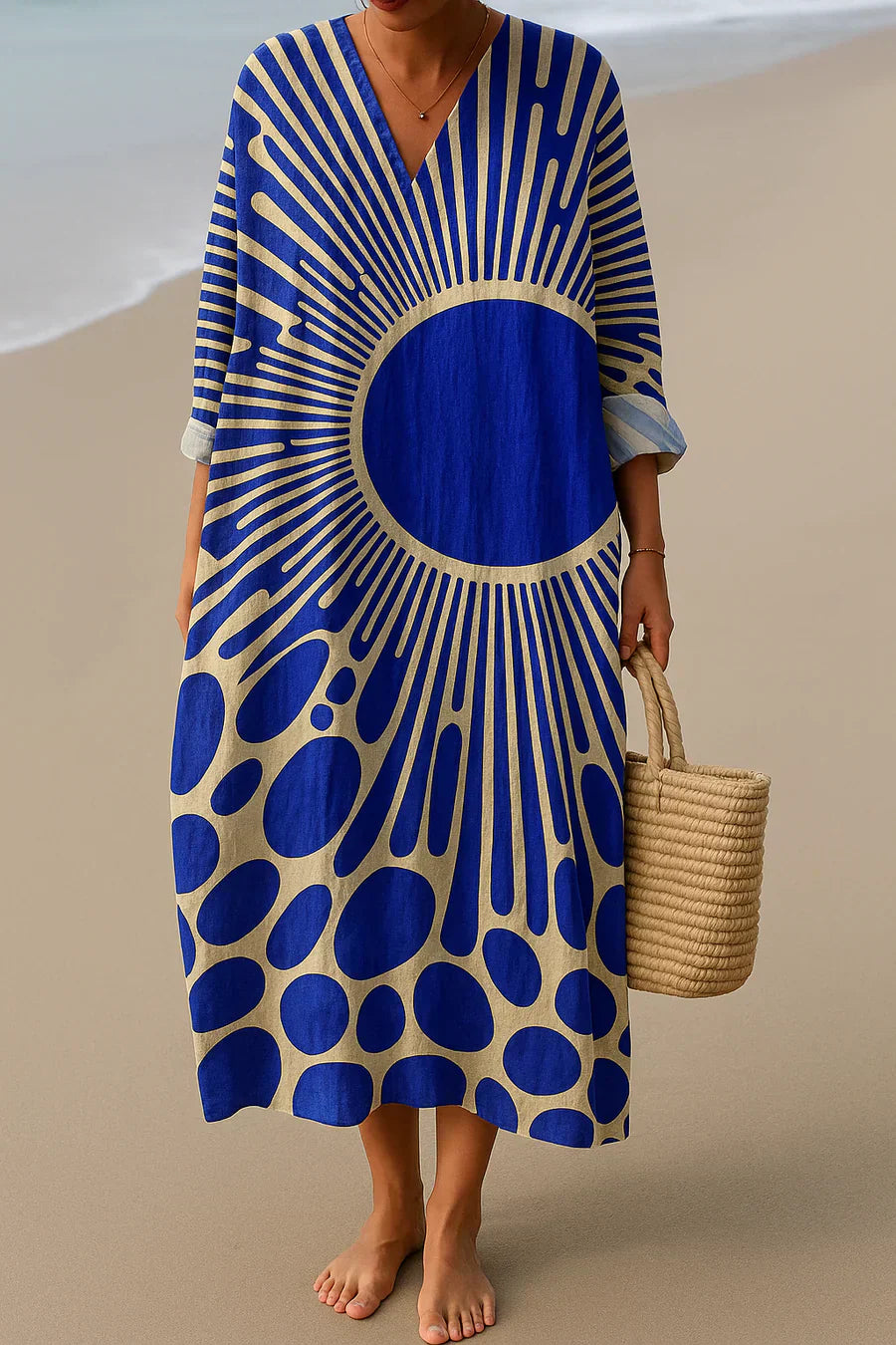 Nasya™ | Blue sun art- Vestido Midi