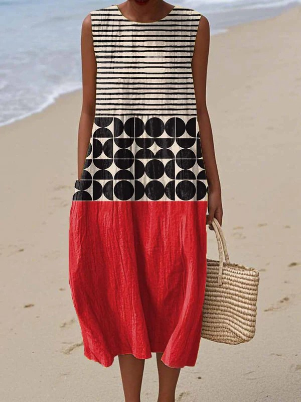 Jane™ | Vestido midi de bloques de color