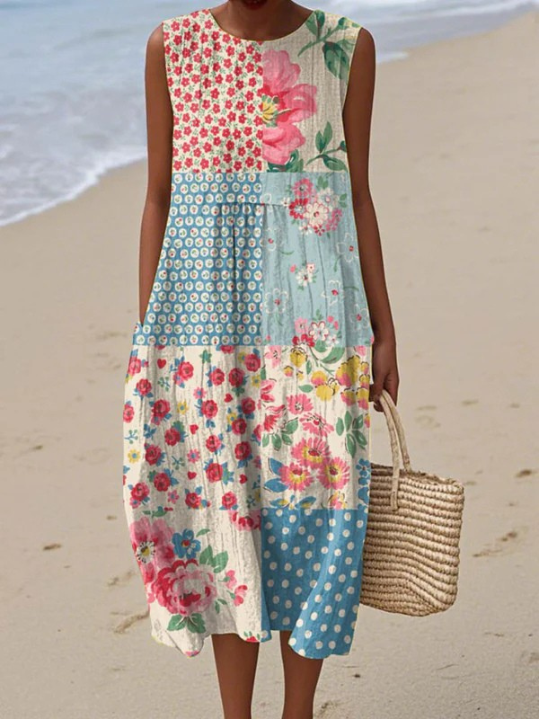 Anna™ | Vestido midi patchwork