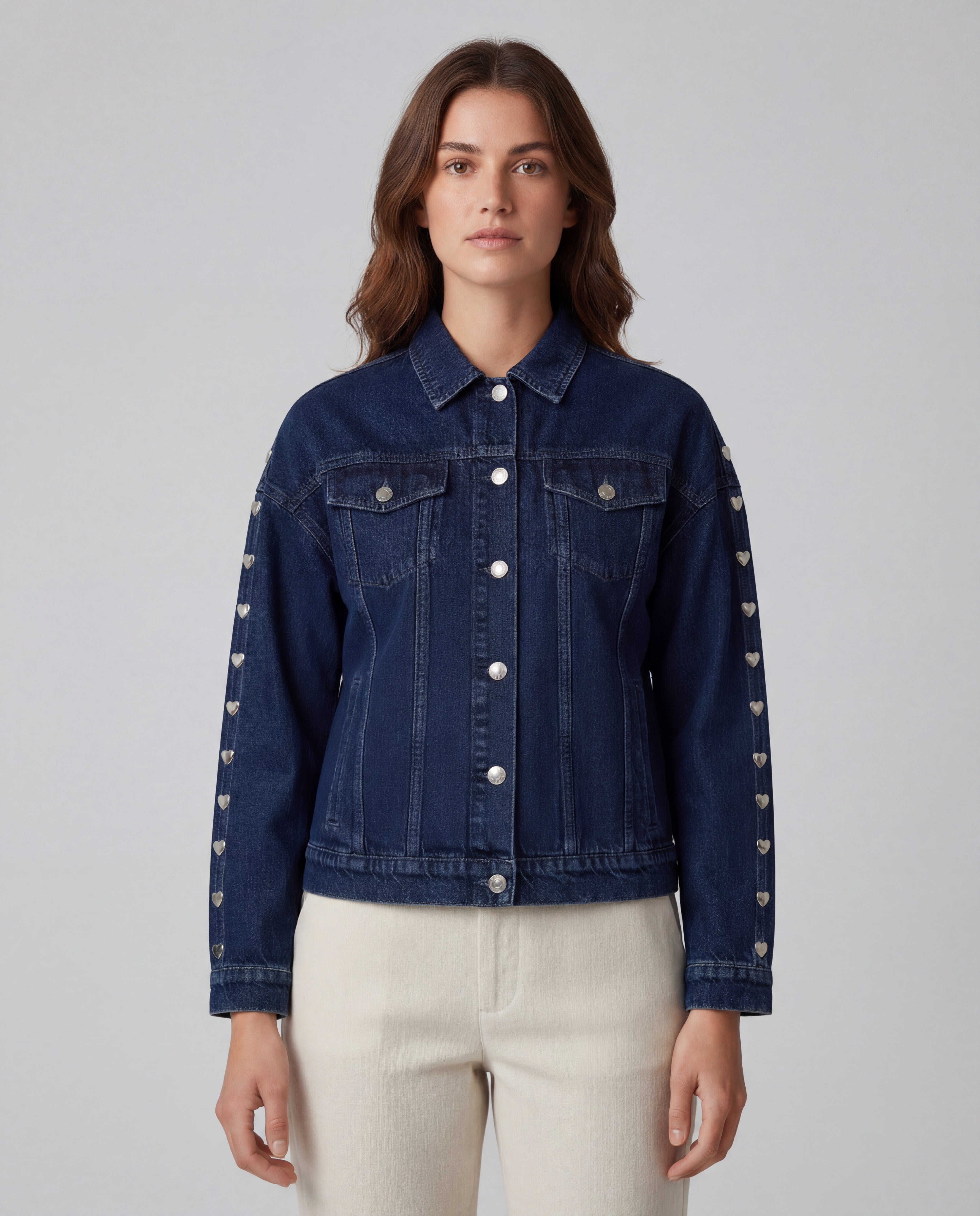 Lucia - Chaqueta Denim de Corazones