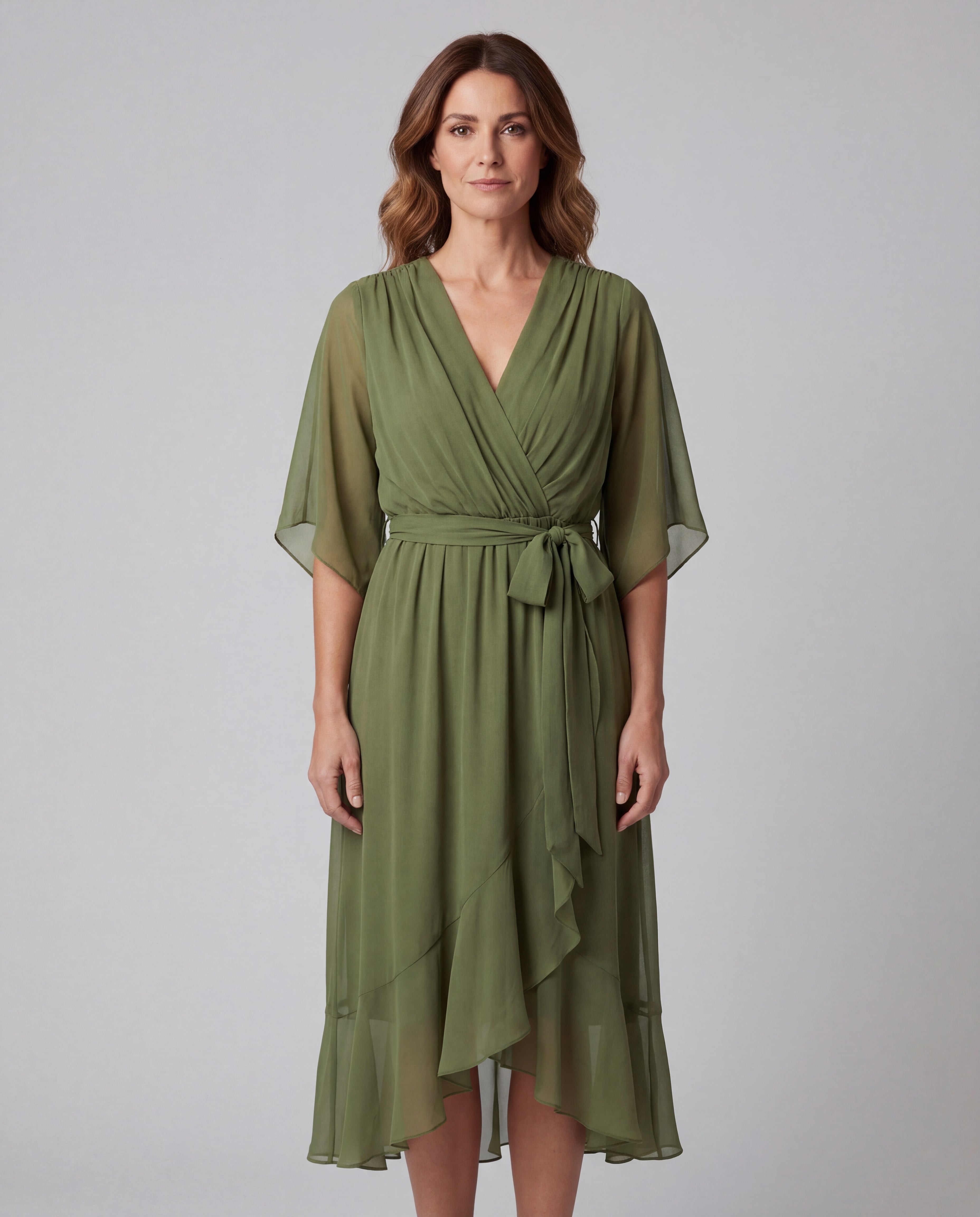 Mónica - Vestido de Chiffon con Escote en V